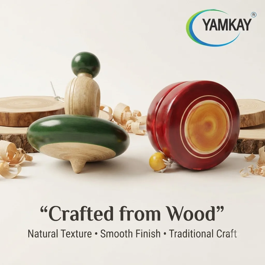 Flat Spinning Toy with Thread Pulling & Wooden Yo-Yo, Traditional Wooden Spinner Toy for Kids, Hand-Eye Coordination & Skill Development Toy, Screen-Free Fun Activity Gift