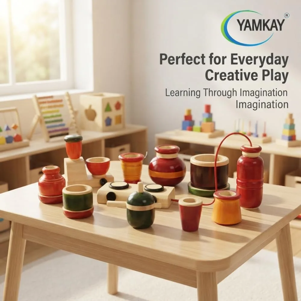 Wooden Gas Kitchen Set for Kids, Traditional Wooden Gas Stove Toy for Girls Safe, Non-Toxic Pretend Play Kitchen Set for Toddlers, Fun Educational Toy, Creative Play for Kids, Pack of 1