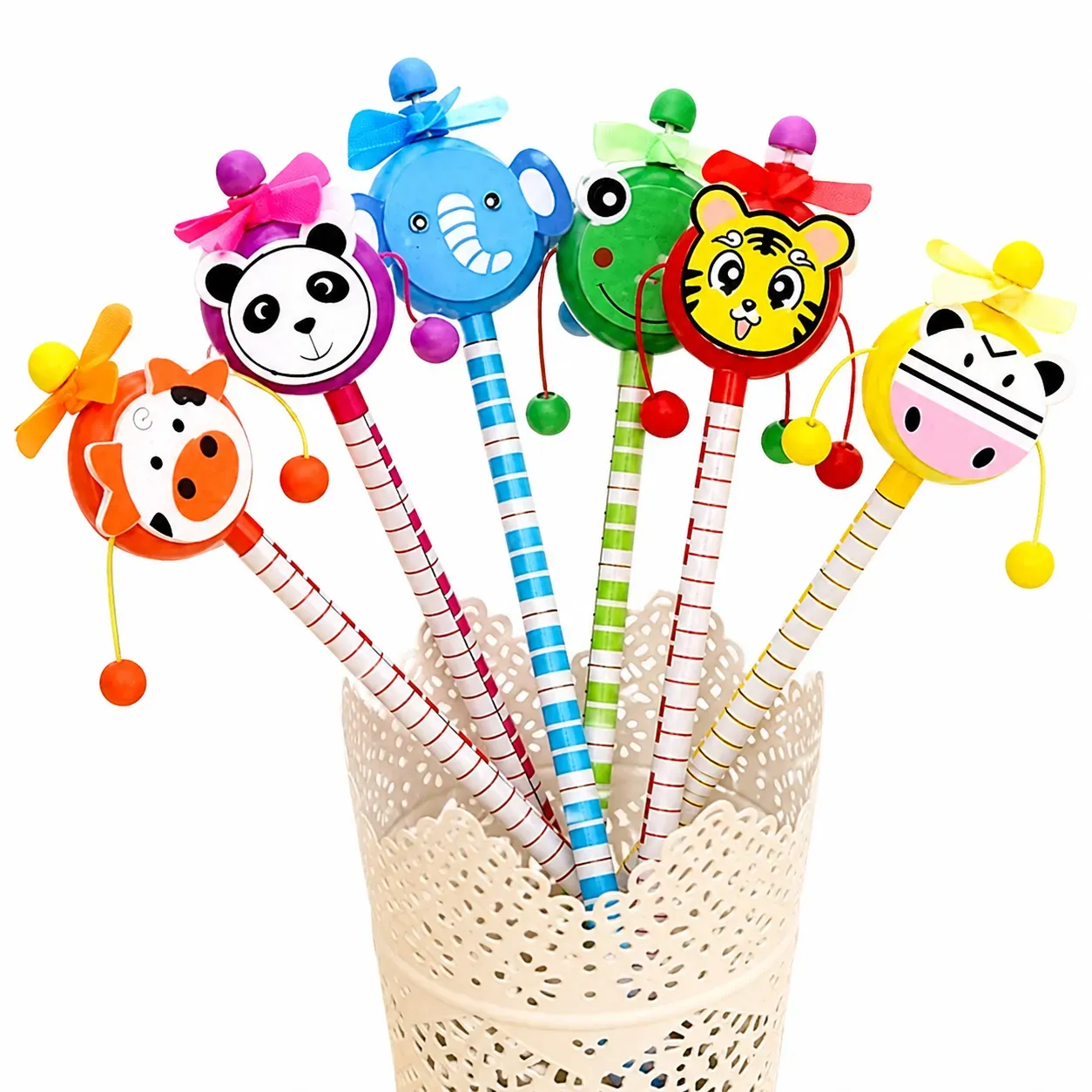 Wooden Cartoon Shape Animals Design Pencil Set for Kids, Cute Animal Printed Wooden Pencils for Drawing, Writing, Sketching & School Use, Fun Stationery Gift for Boys and Girls, Creative Learning Supplies