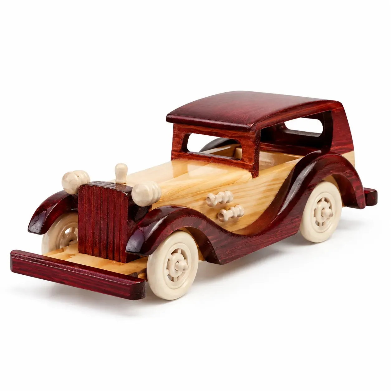 Wooden Vintage Classic Vehicle Car – Small Retro Model for Home Decoration & Kids Playing Toy – Handcrafted Wooden Vintage Car, Ideal for Display, Collectibles & Gifts – Pack of 1