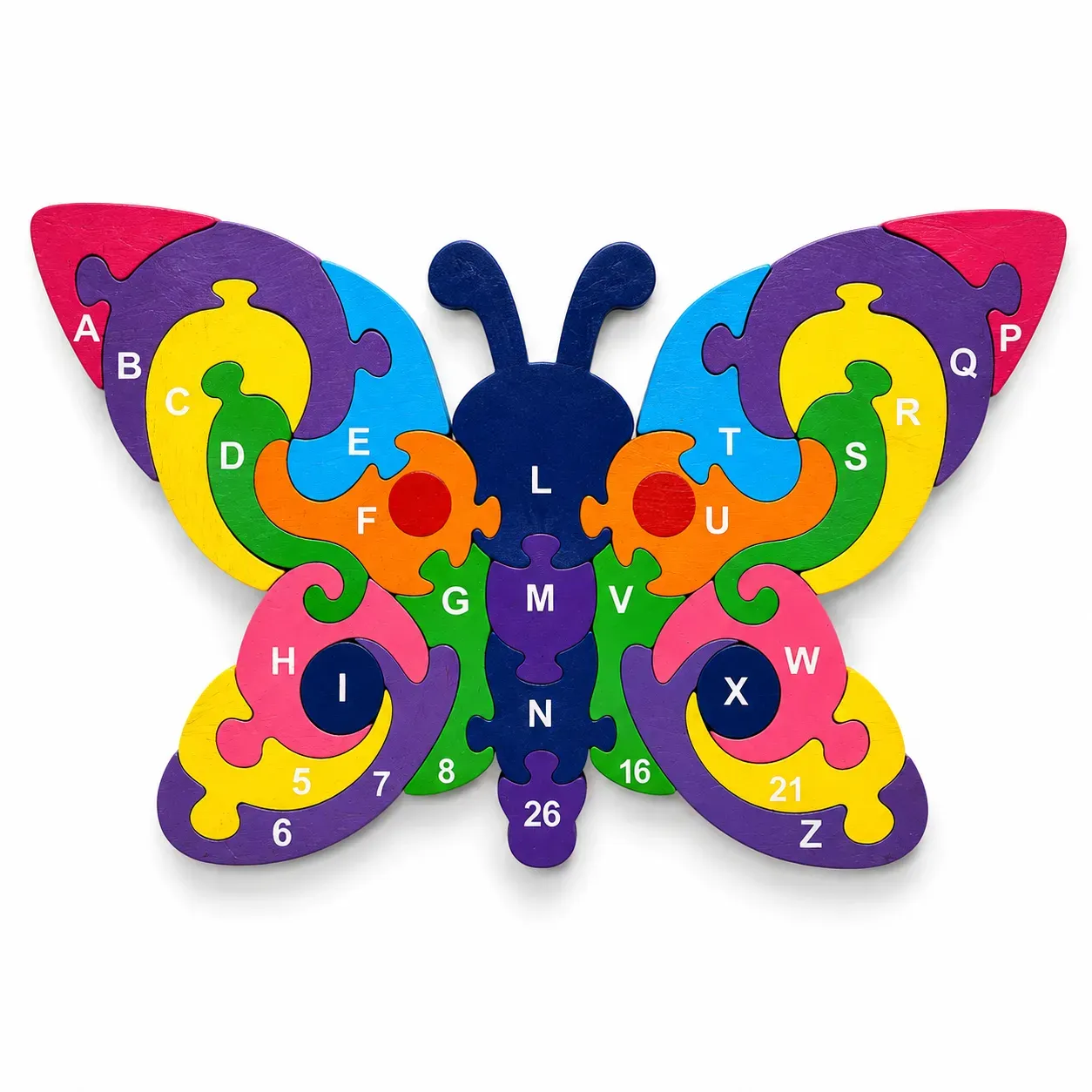 Butterfly Puzzle for Kids, Colorful Wooden Butterfly Jigsaw Puzzle Toy for Children, Educational Learning Puzzle Game for Boys and Girls, Fun Brain Teaser Activity, Creative Montessori Toy
